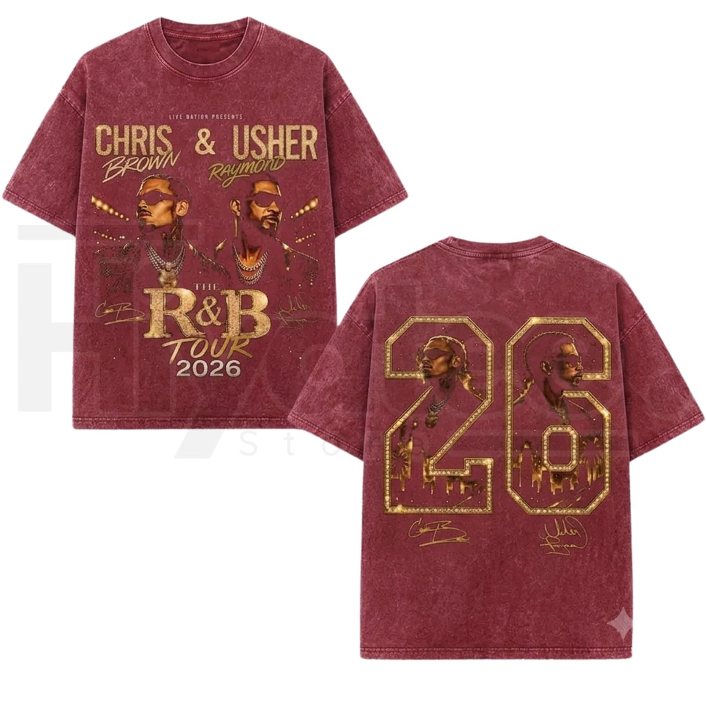 Raymond & Brown The R&B Tour 2026 V36 Vintage Acid Wash Graphic Apparel