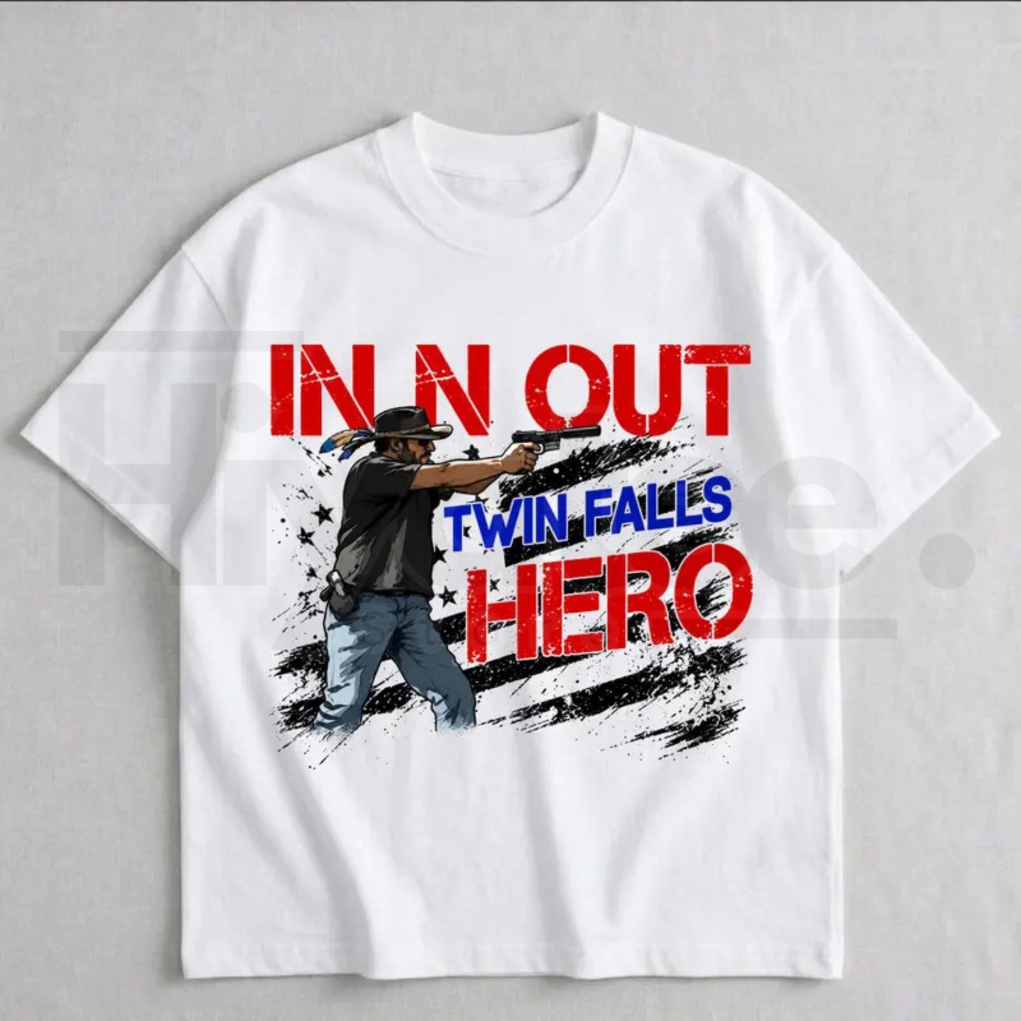 In N Out Twin Falls Hero Graphic Shirt – Gift for Fast Food Fans