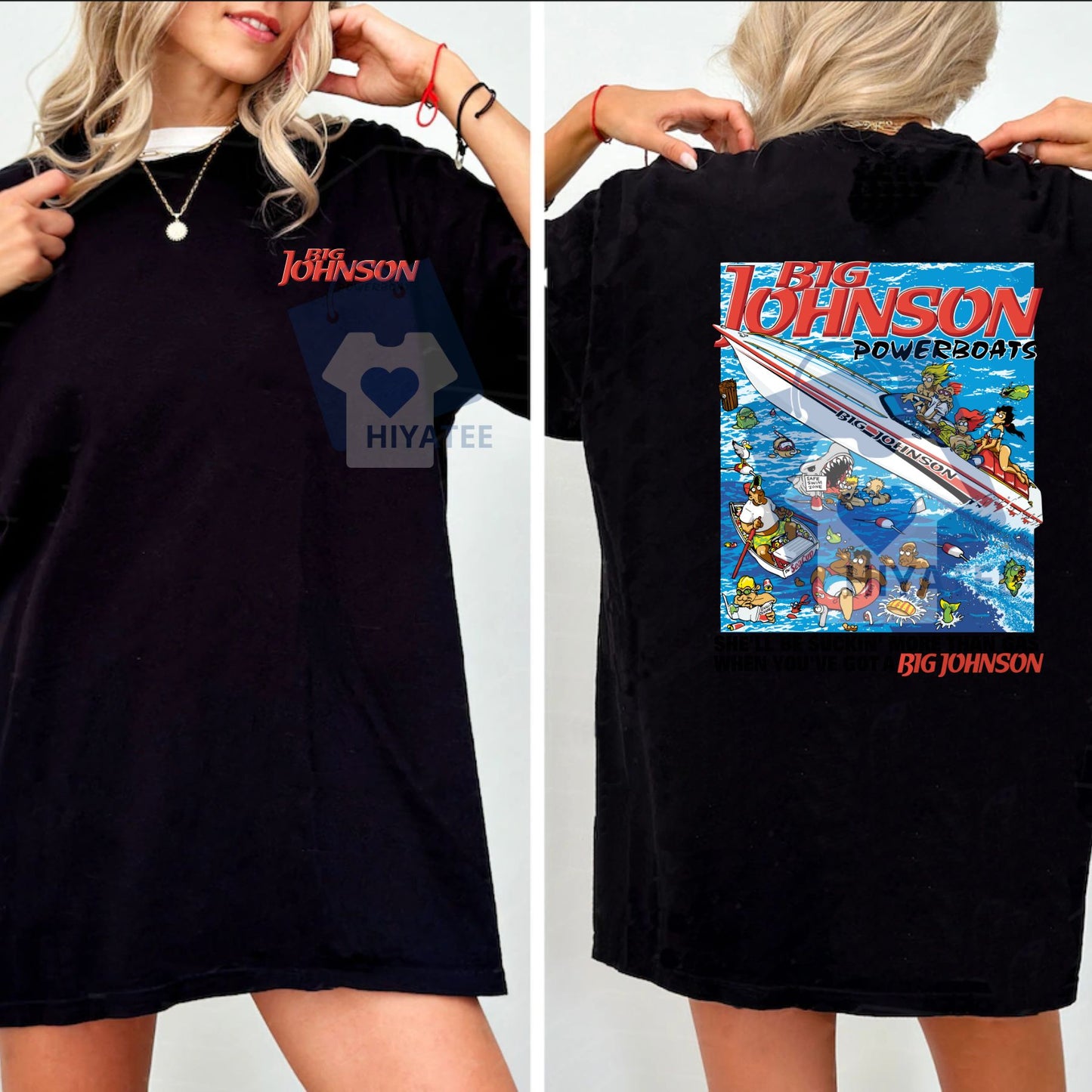 Big Johnson Powerboats T-Shirt – 2-Sided Retro Humor Graphic Tee