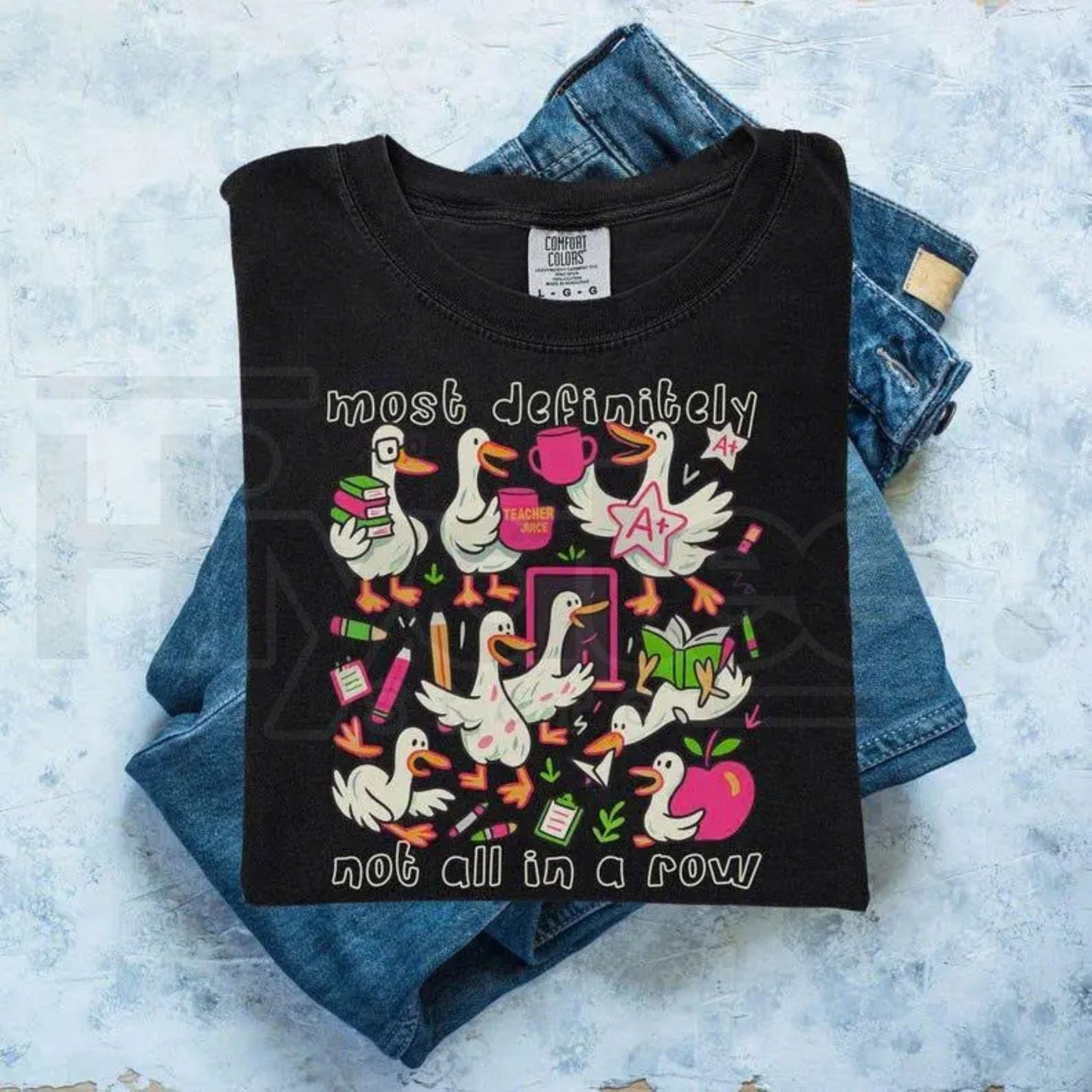 Comfort Colors® Funny Goose Teacher Shirt – Ducks In a Row Back to School Tee, Silly Goose Teacher Club Gift