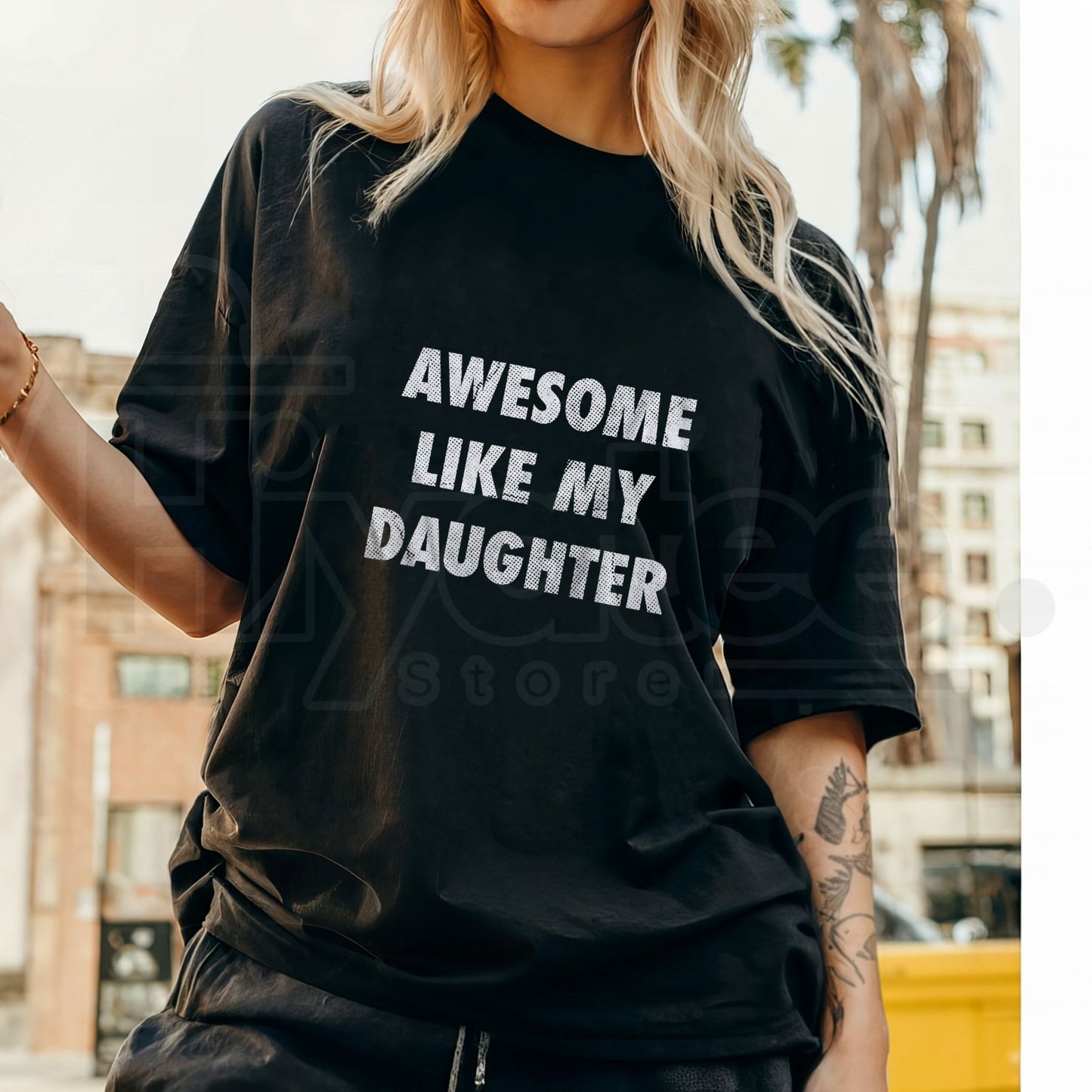 Awesome Like My Daughter T-Shirt – Funny Father’s Day Dad Graphic Tee, Sarcastic Dad Joke Apparel Cool Vintage Fashion Gift