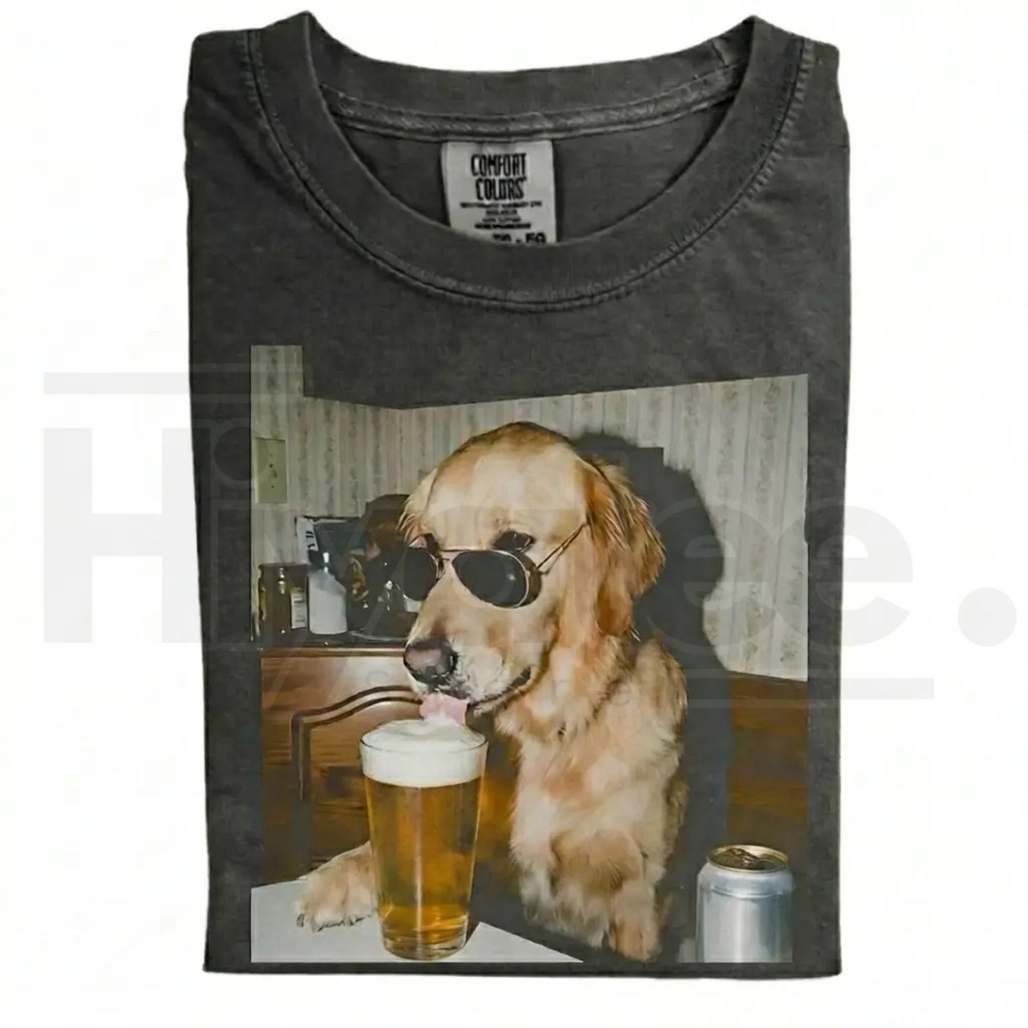 Comfort Colors 50+ Dog Breeds Available Drinking Beer Shirt – Vintage 90s Funny Edgy Dog Meme Tee, Unisex Casual Streetwear Gift