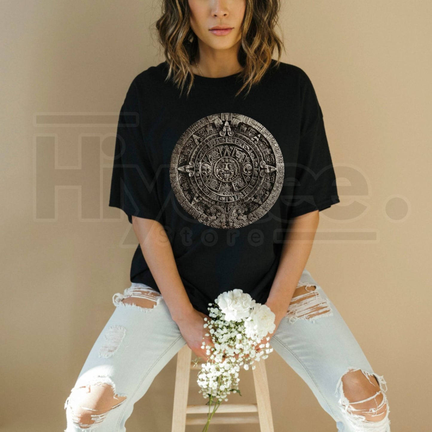 Ancient Mesoamerican Aztec Sun Stone T-Shirt – Mayan Calendar Graphic Tee