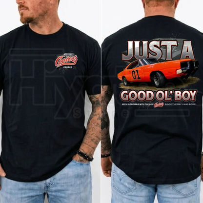 Just A Good Ol’ Boy General Lee 01 T-Shirt – Dukes of Hazzard 1979 2-Sided Retro Shirt, Classic TV Show Gift for Him