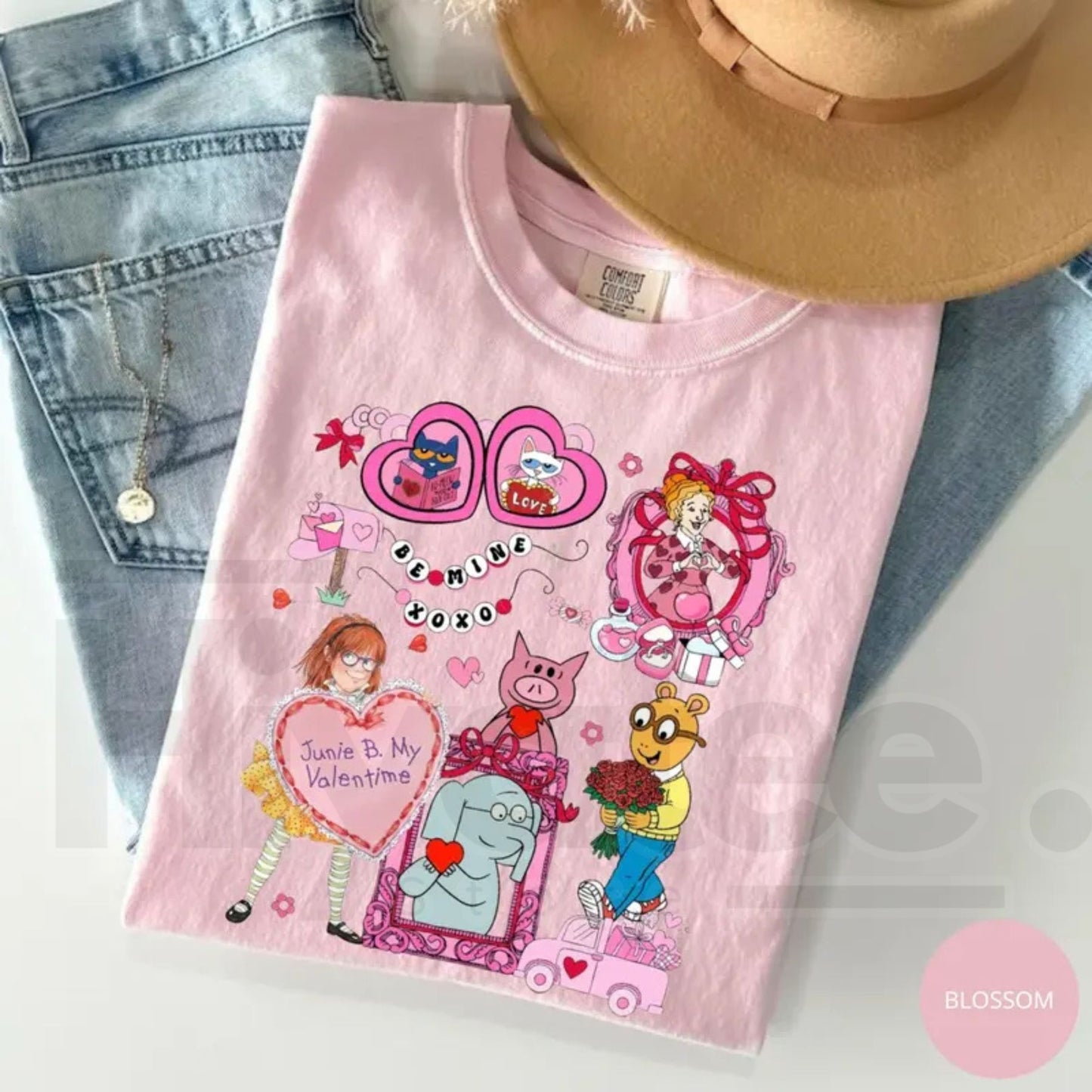 Comfort Colors® Coquette Bow Children’s Book Valentine Shirt – Junie B. Teacher Tee, Library Book Club School Top
