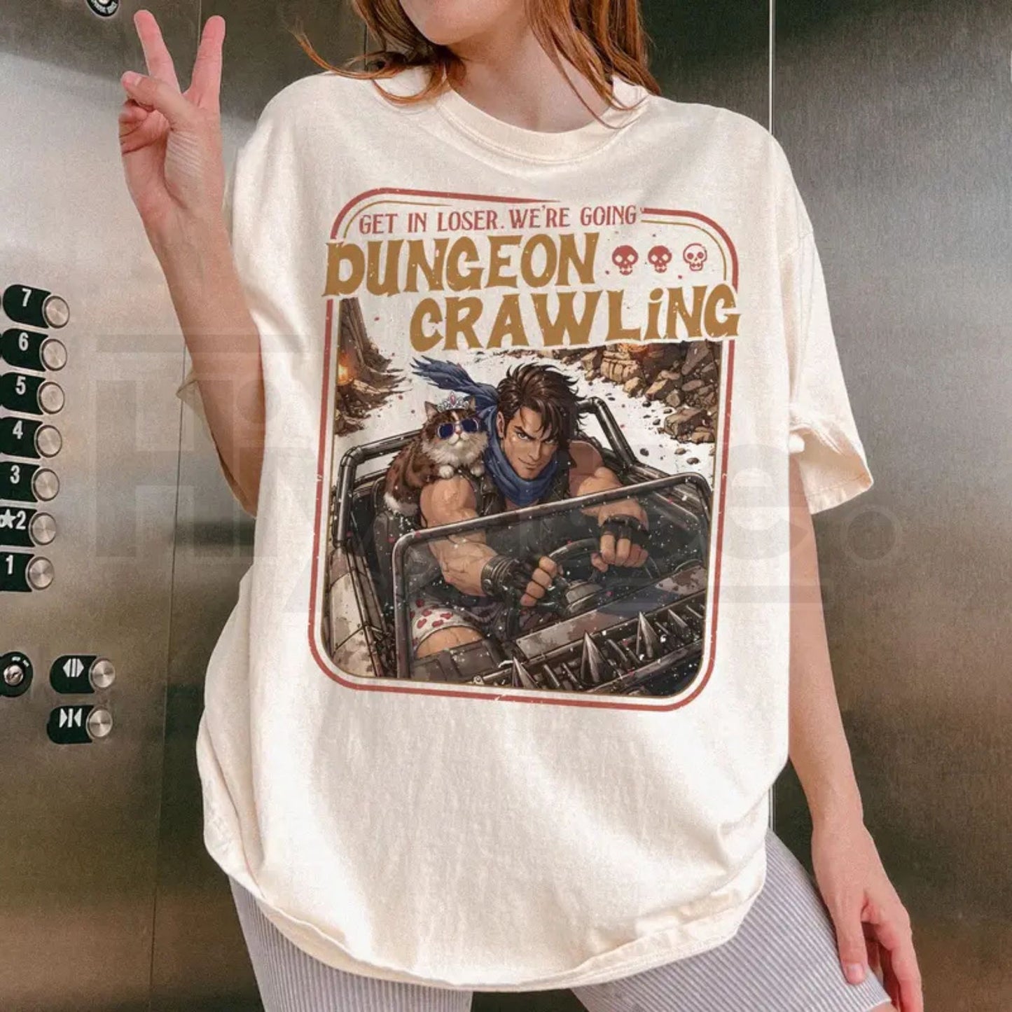 Dungeon Crawling Comfort Colors Shirt, Sci-Fi Meme Tee, Carl Princess Donut Graphic Tee