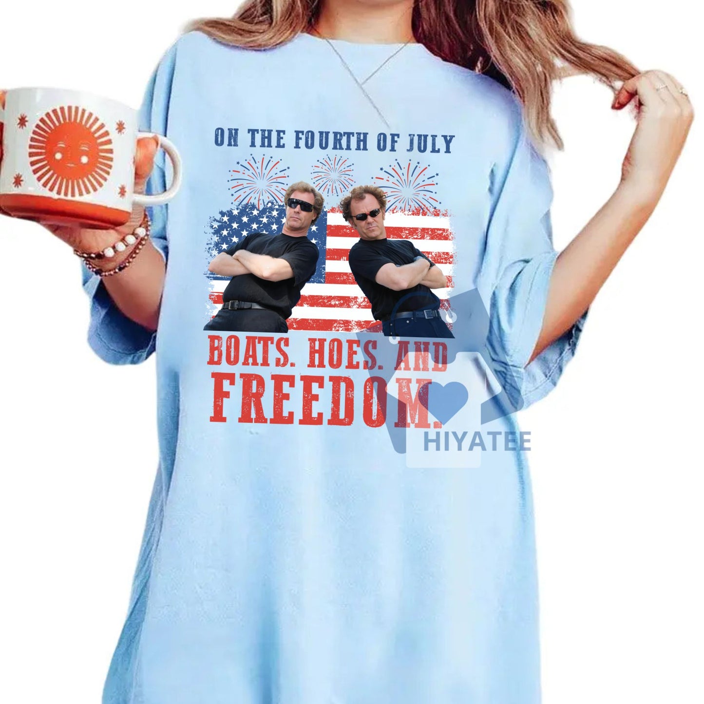 Boat. Hoes. And Freedom. – Funny Fourth of July Party Tee