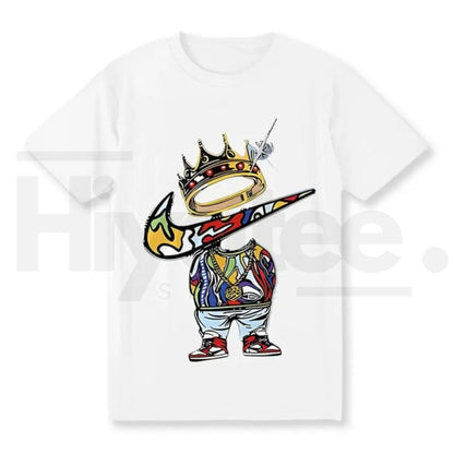 Men's Vintage Cartoon Print Graphic Tee – Trendy Streetwear Cotton Crewneck