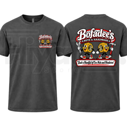 BOFADEES NUTS AND HARDWARE Funny T-Shirt – Bofadee's Logo Parody Tee