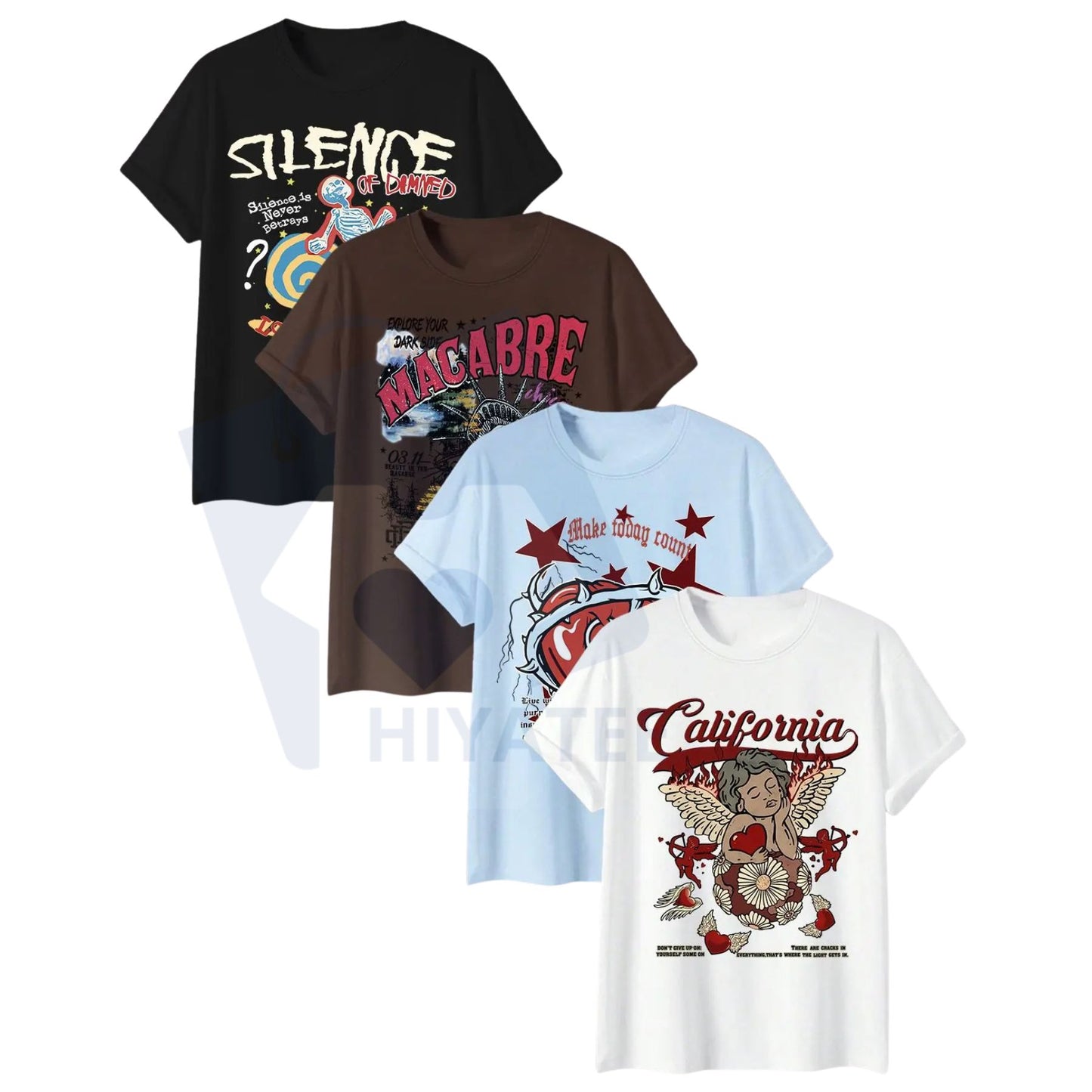 Round Neck Short Sleeve T-Shirt – Loose-Fitting Knit Casual Summer Graphic Tee