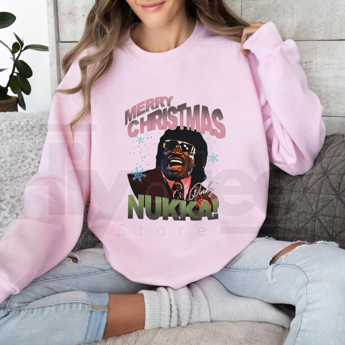 Merry Christmas Nuggah Sweatshirt, Funny Pinky Next Friday Movie Graphic Pullover