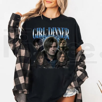 Leon S. Kennedy "Girl Dinner" T-Shirt – Resident Evil 9 Requiem Horror Graphic Tee