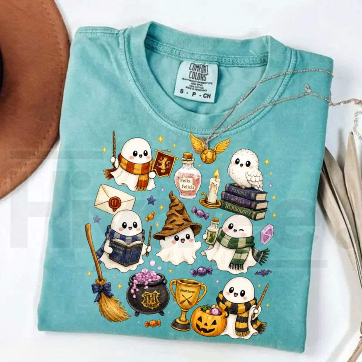 Comfort Colors Wizard Ghost Magical Halloween Graphic Tee