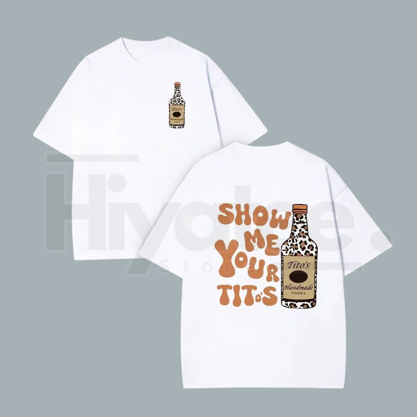 "Show Me Your Titos" – Humorous Leopard Print Vintage Washed Top