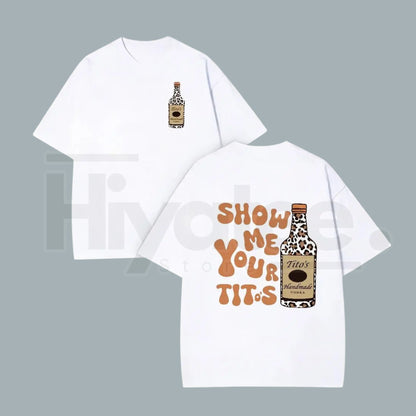 "Show Me Your Titos" – Humorous Leopard Print Vintage Washed Top