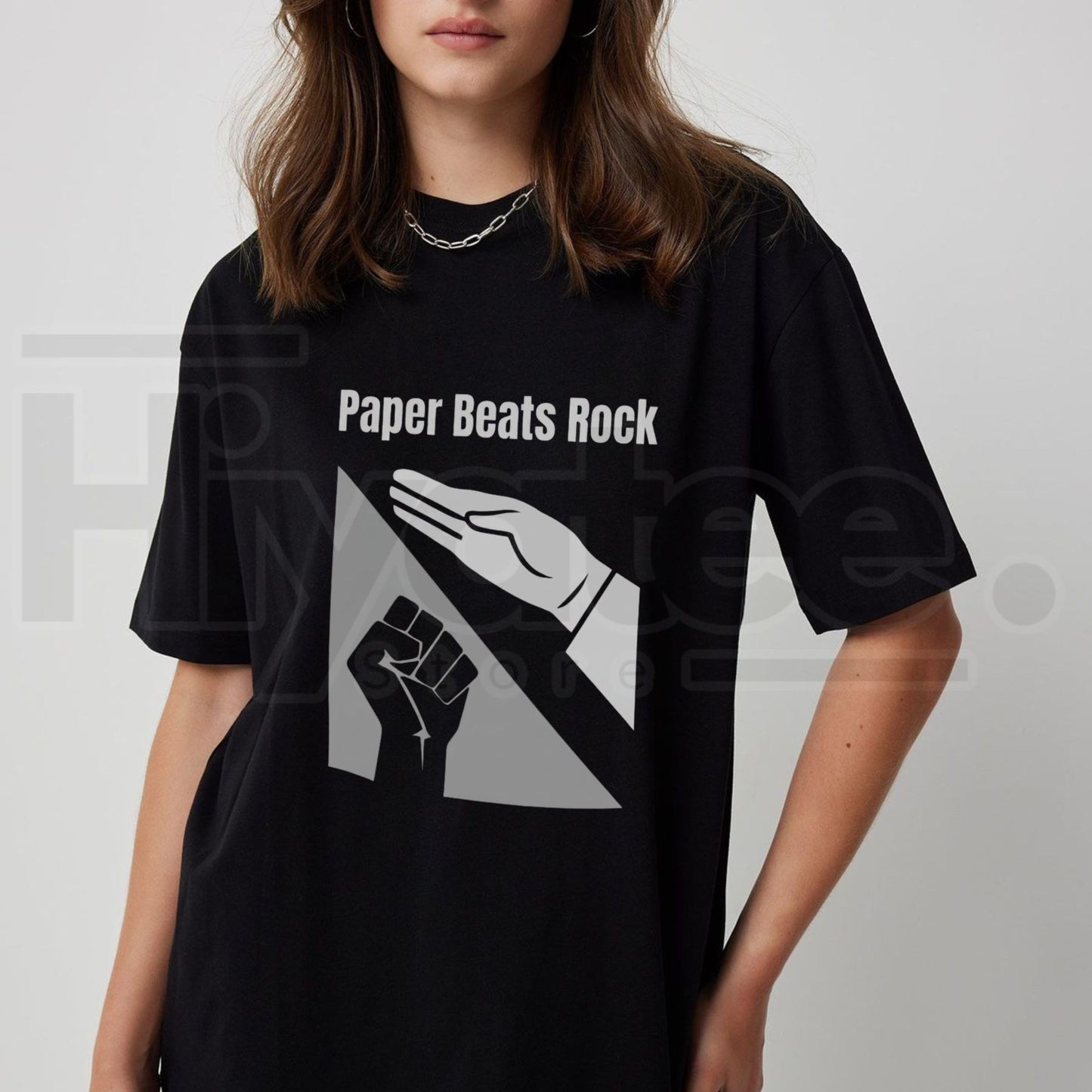 Paper Beats Rock Shirt – Funny Game Night Graphic T-Shirt