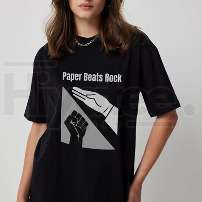 Paper Beats Rock Shirt – Funny Game Night Graphic T-Shirt