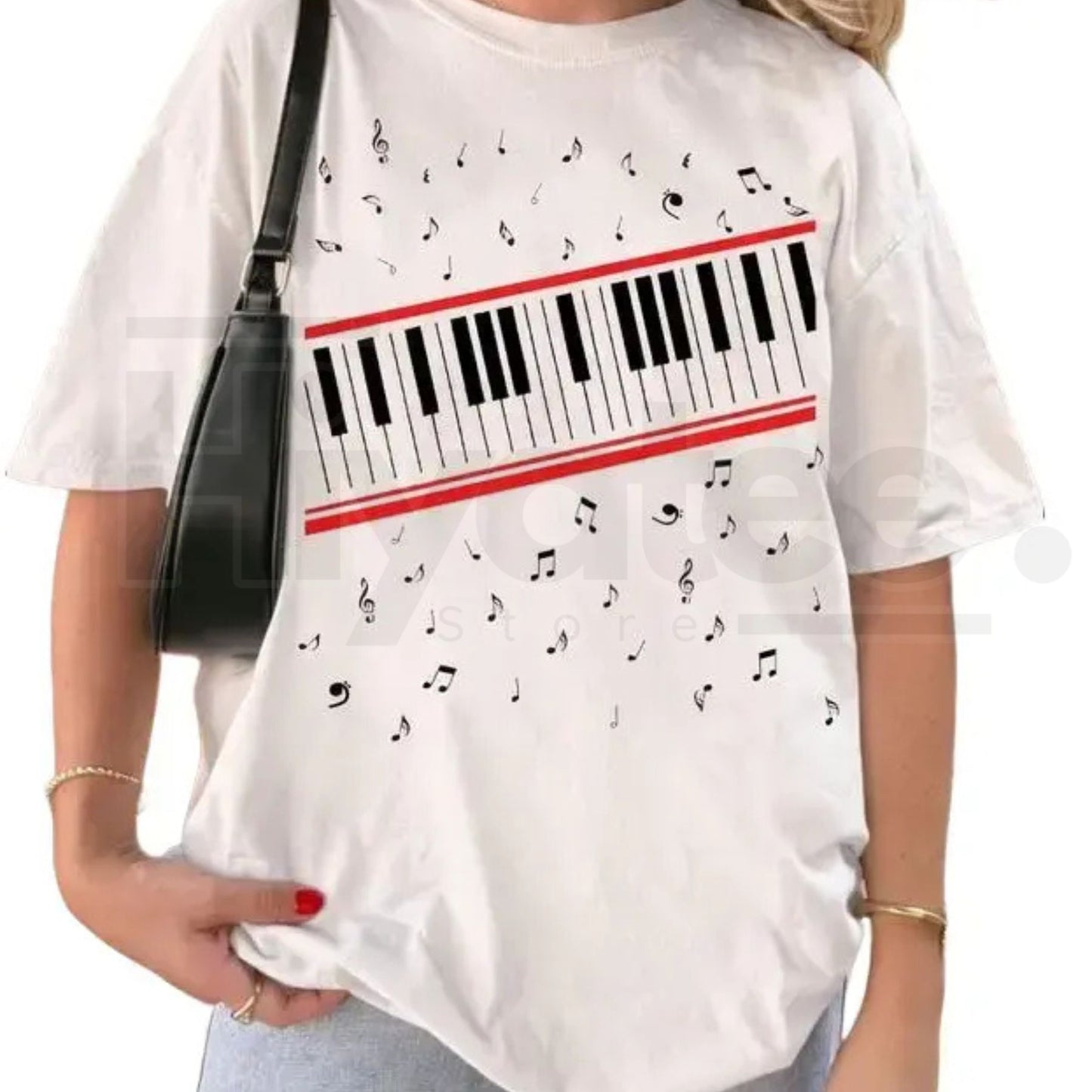 "Beat It" Piano Legend – Michael Jackson Music Notes Graphic Top