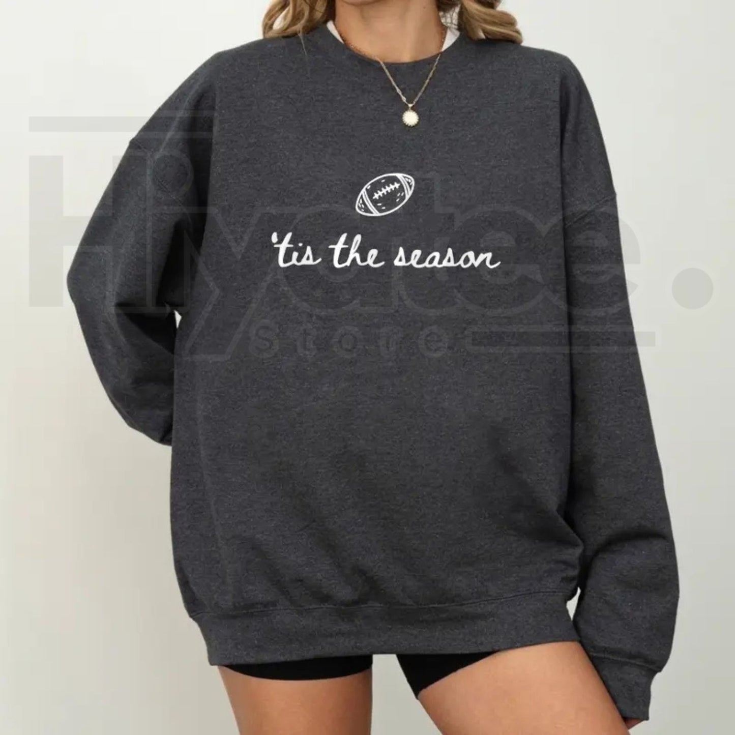 Football Season Sweatshirt – Tis The Season Game Day Crewneck, Cozy Football Mom Fall Pullover