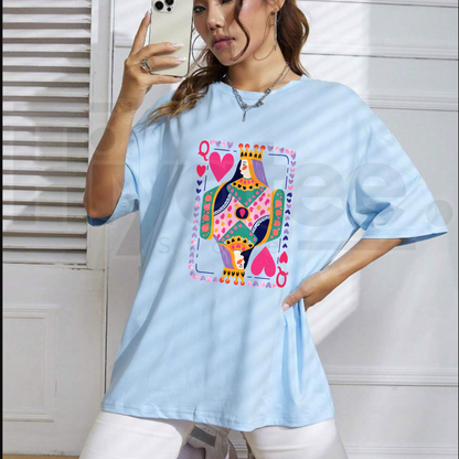 Queen Of Hearts T-Shirt – Playing Card Graphic Cotton Tee