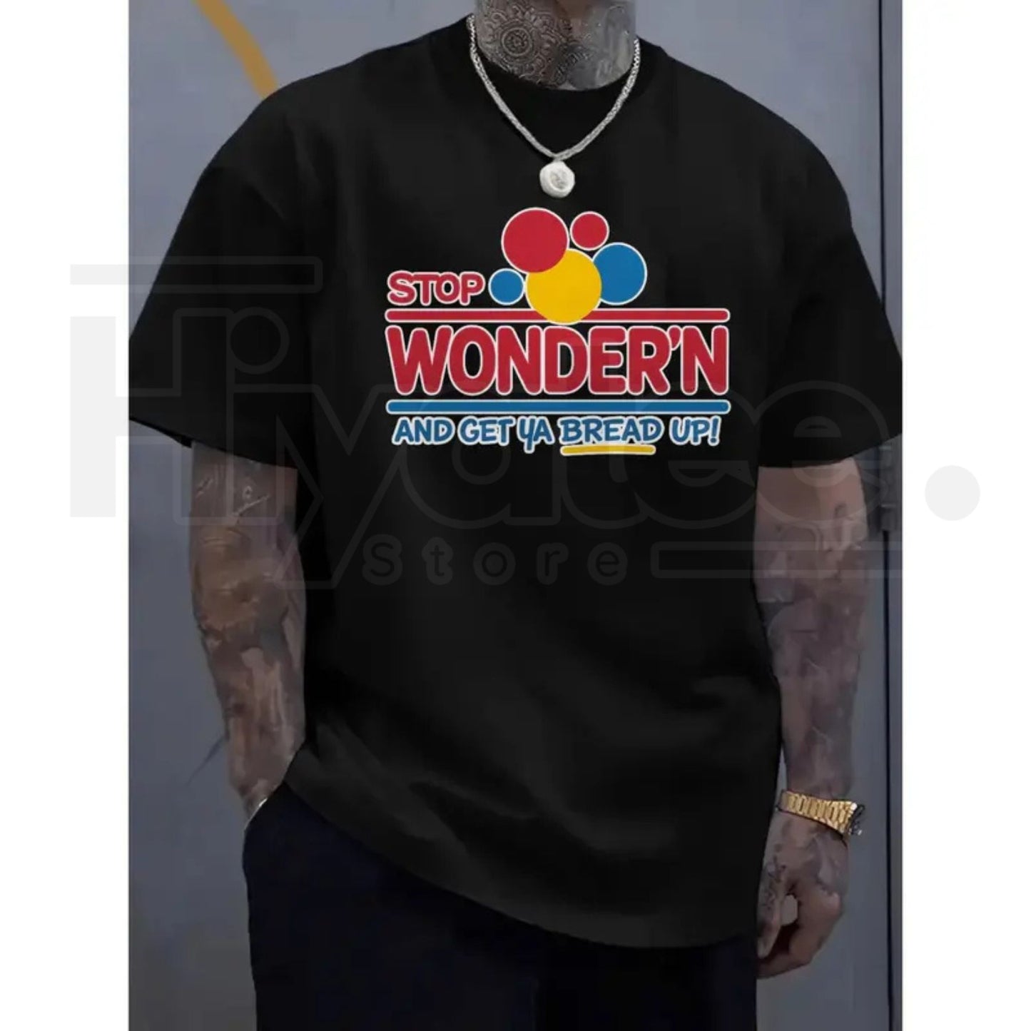 "Stop Wondering Get Your Bread Up" – Humorous Bread Motivation Graphic Top