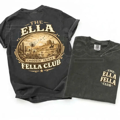 Comfort Colors® Ella Fella Club Texas Western Graphic Tee – Cowboy Rodeo Desert Shirt