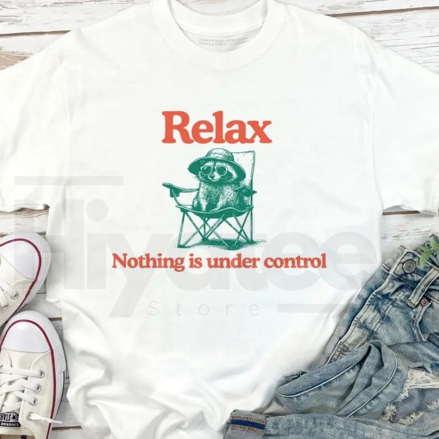 Comfort Colors® Chill Raccoon Vintage Shirt – Relax Nothing Is Under Control Trash Panda Tee