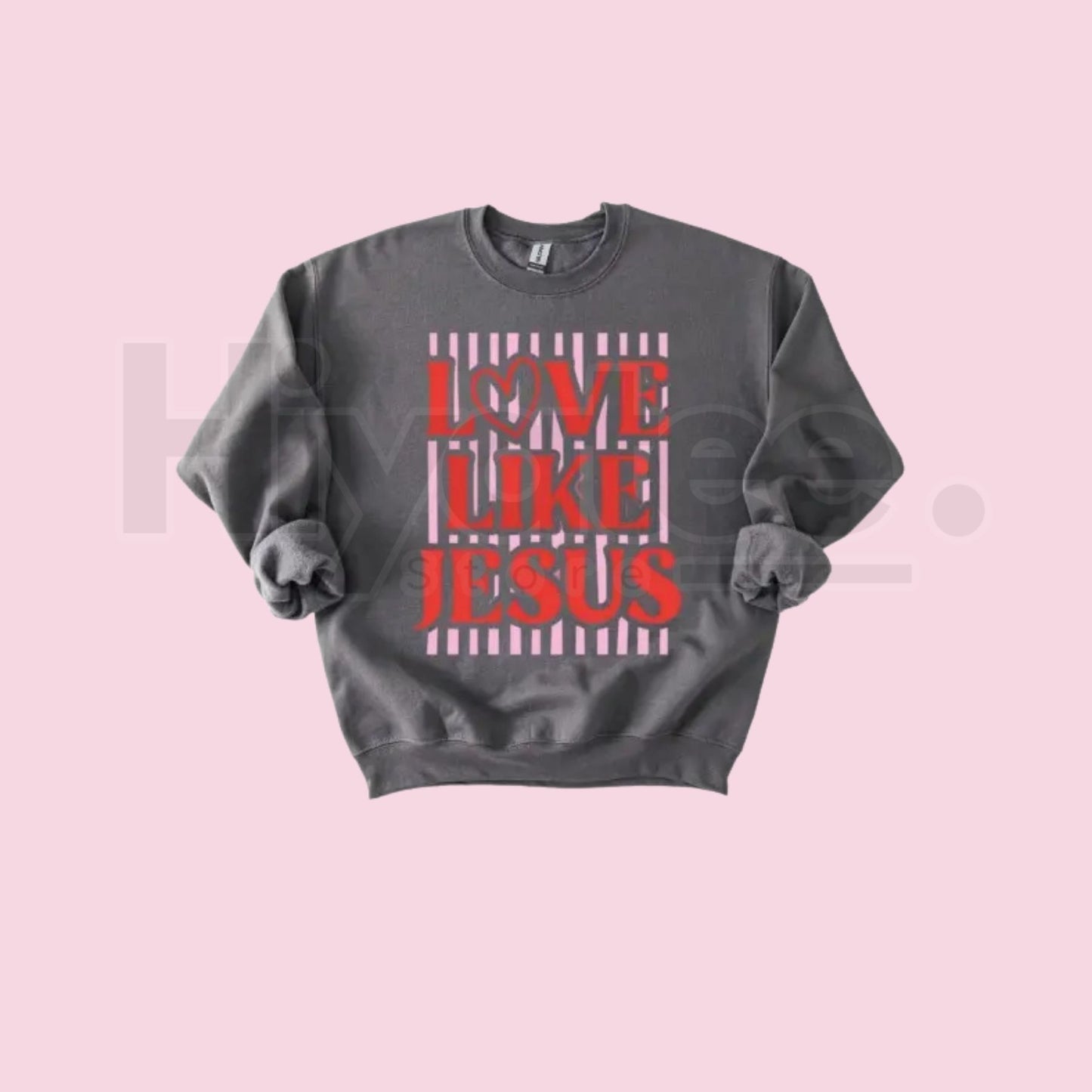 Love Like Jesus Preppy Valentine's Day Sweatshirt: Aesthetic Christian Crewneck