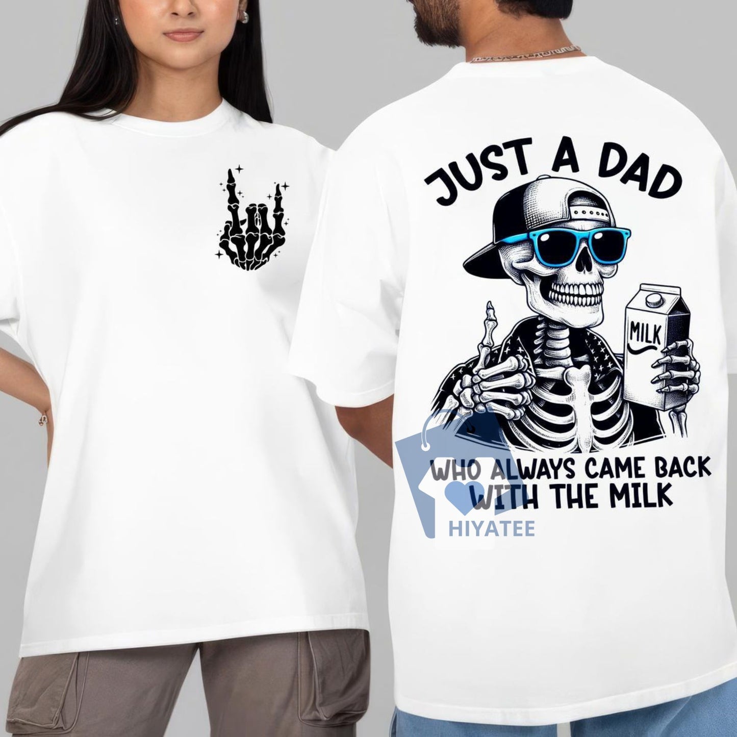 Just A Dad Who Always Came Back With The Milk T-Shirt – Funny 2-Sided Father’s Day Graphic Tee