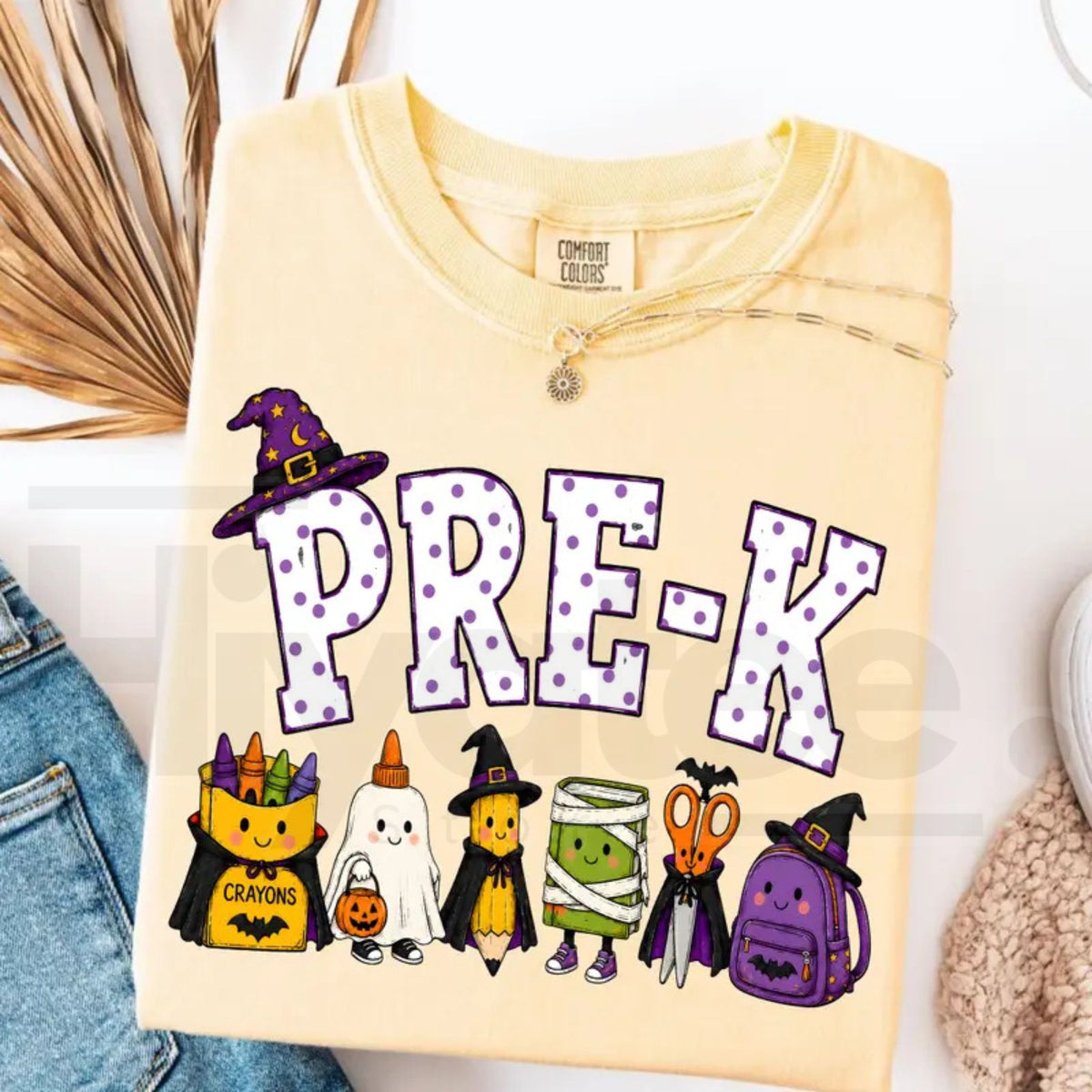 Comfort Colors Halloween Teacher Shirt Spooky Pencil Cute Fall Classroom Tee