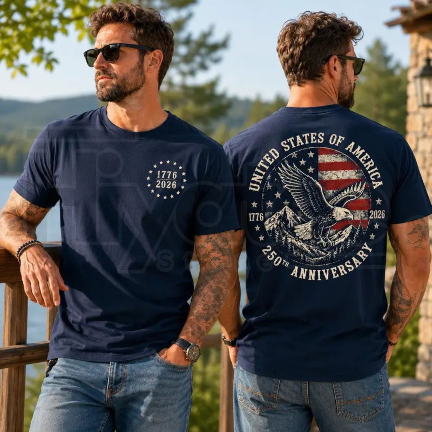 America 250 Patriotic Eagle T-Shirt – 250th Anniversary 1776–2026 American Flag Tee