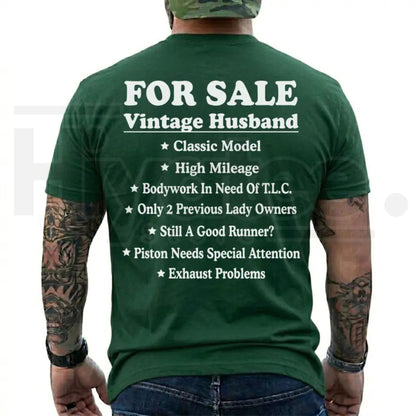 Vintage Husband For Sale T-Shirt – Funny Sarcastic Marriage Humor Tee, Retro Graphic Menswear Gift