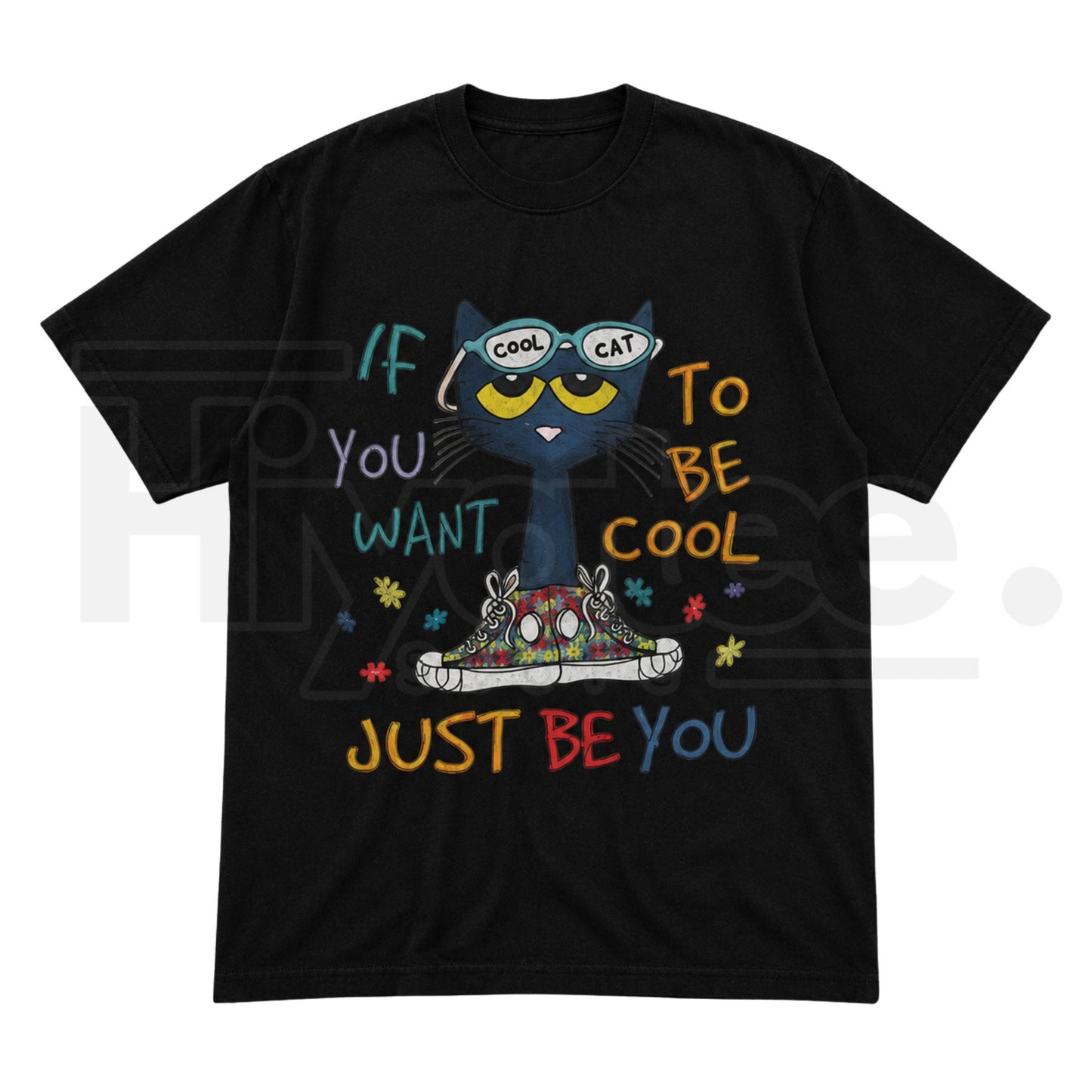 If You Want To Be Cool Just Be Yourself Pete Cat T-Shirt – Y2K Grunge Aesthetic Graphic Tee