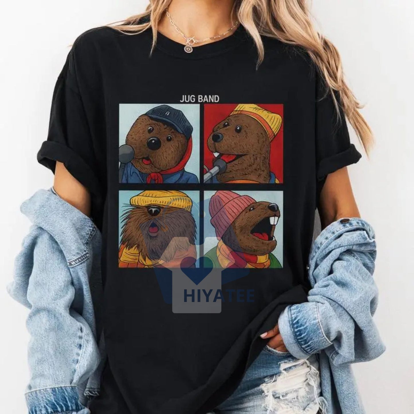 Retro Jug Band Animal Quartet T-Shirt – Vintage Funny Music Lover Tee
