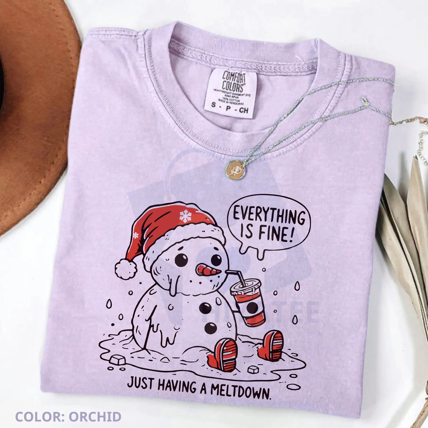Comfort Colors Having a Meltdown Christmas T-Shirt – Funny Holiday Tee for Moms, Everything Is Fine Graphic Shirt, Cute Crewneck Gift