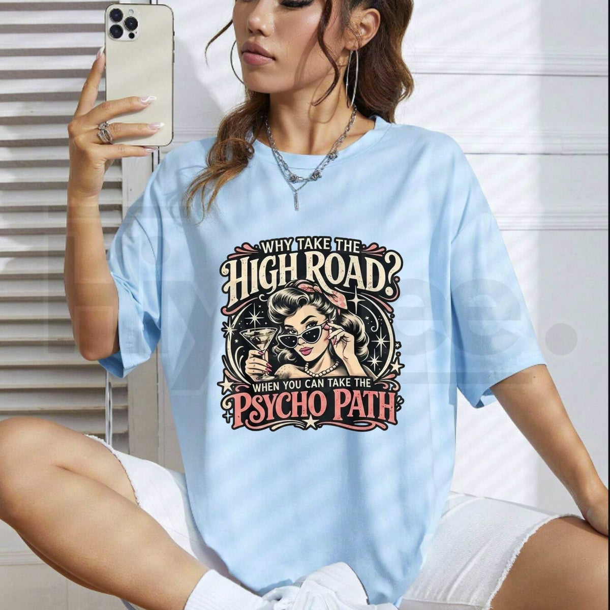Vintage Retro Pin-Up Girl Graphic T-Shirt – Men's Cotton Casual Humor Tee