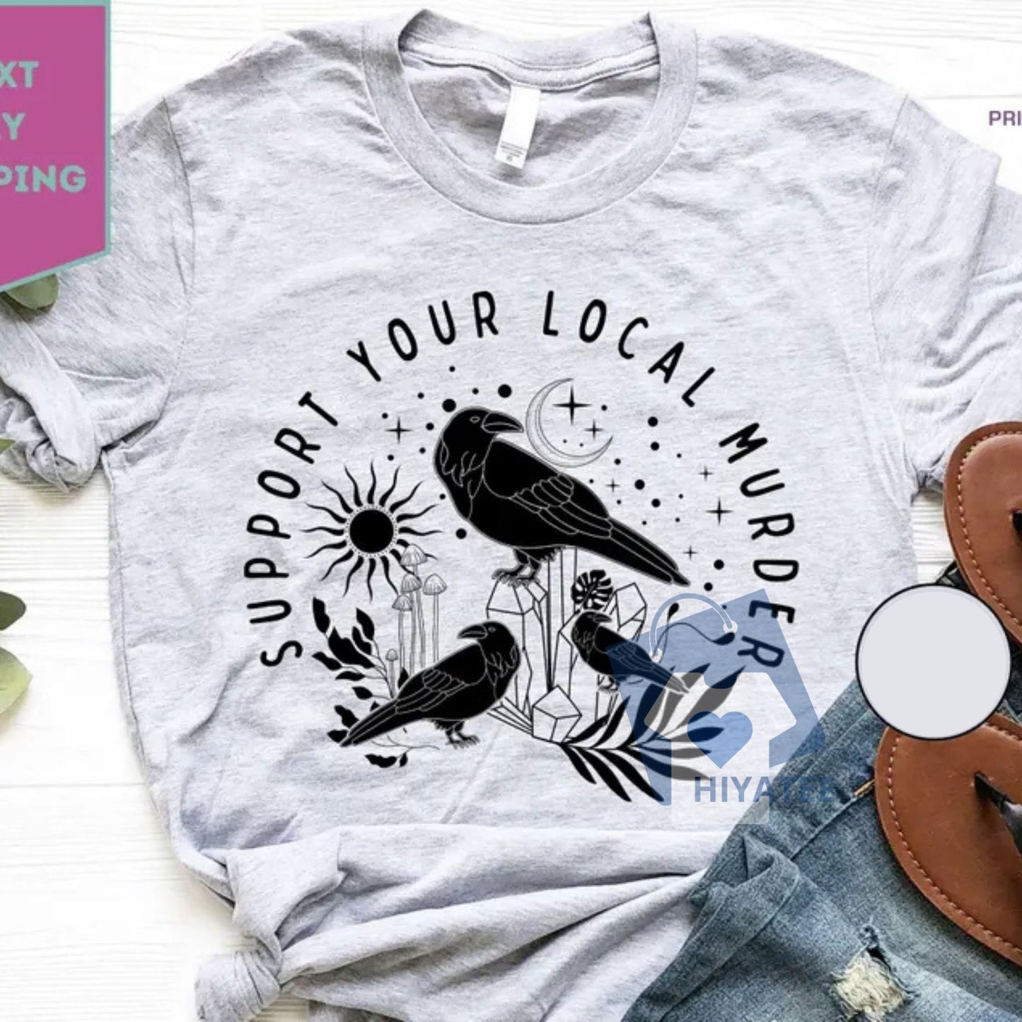 Support Your Local Murder – Funny Crow & Nature Aesthetic Shirt