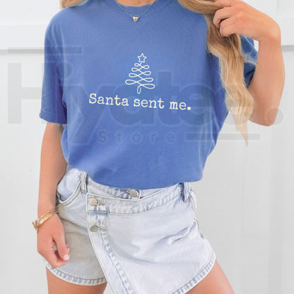 Comfort Colors Funny Matching Christmas Couple Shirts – Santa Quote Holiday Tees