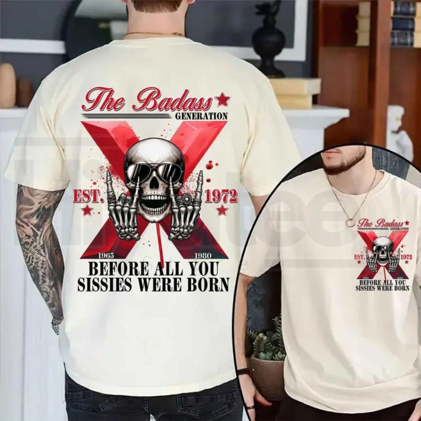 Retro Gen X Custom Year T-Shirt – The Badass Generation Funny Birthday Gift