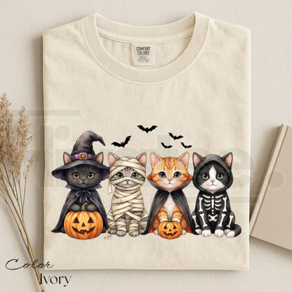 Comfort Colors Halloween Cat Pumpkin Spooky Graphic Tee