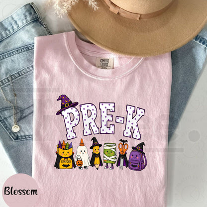 Comfort Colors All Grade Halloween Teacher Shirt Spooky Pencil Classroom Tee