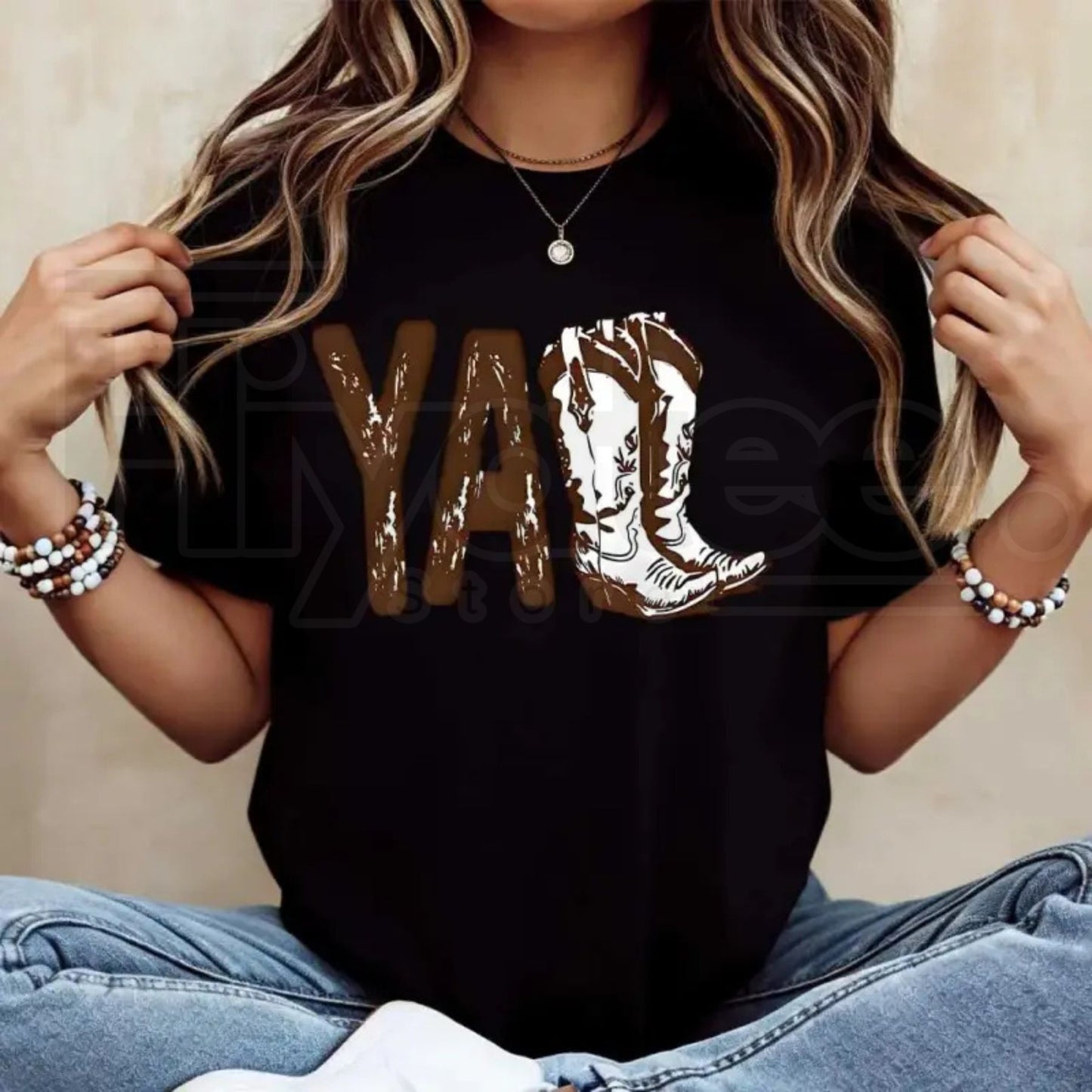 Cowboy Boot Print Western Graphic Tee – Country Music Festival Statement T-Shirt