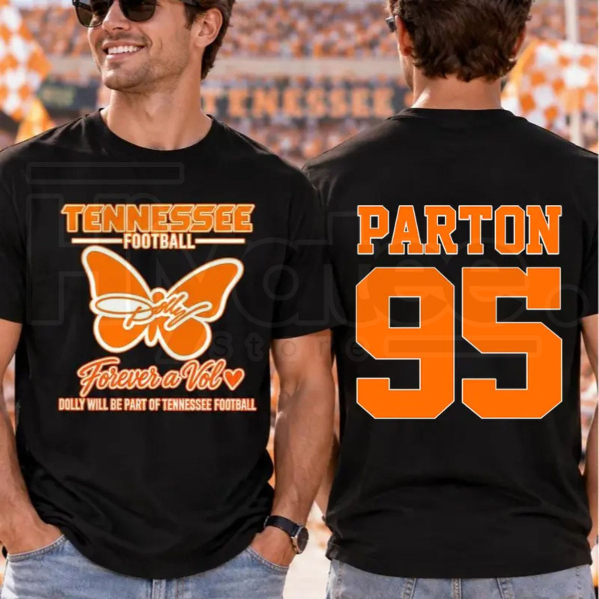 Dolly Parton Tennessee 95 T-Shirt – Country Music Football Orange & White Graphic Tee