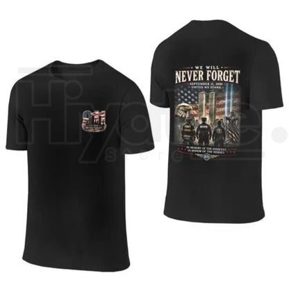 9/11 Memorial Twin Towers T-Shirt – Patriotic Eagle & American Flag Graphic Tee, First Responder Tribute Shirt