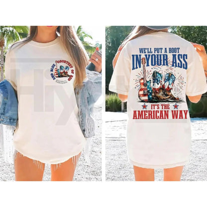Toby Keith Courtesy of the Red White and Blue T-Shirt – 2-Sided Print 4th of July Tee