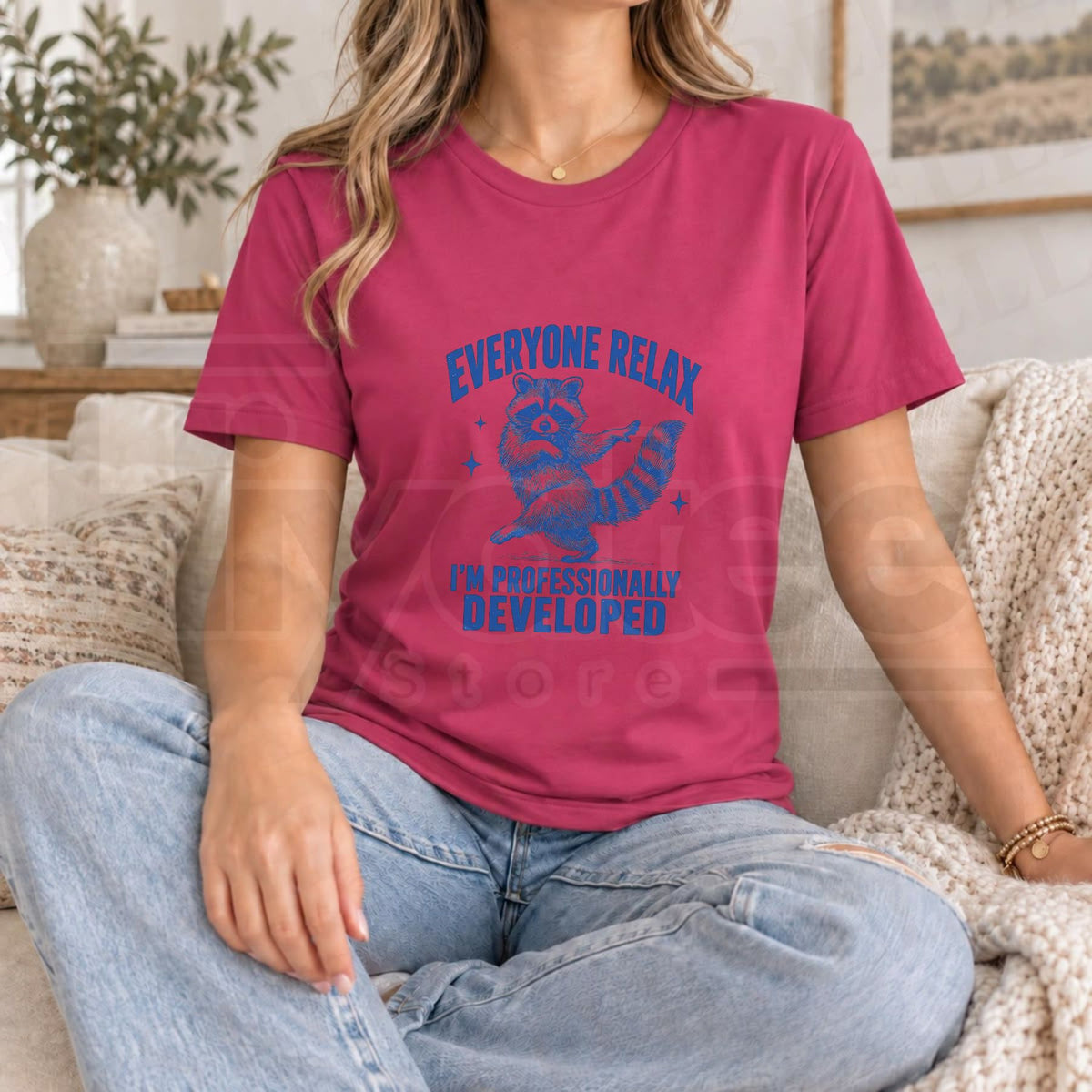 Comfort Colors Funny Raccoon Teacher T-Shirt – Professionally Developed Tee