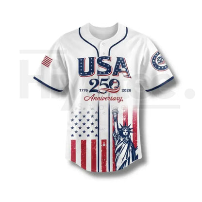 USA 250th Anniversary Baseball Jersey – Semiquincentennial Statue of Liberty Patriotic Shirt