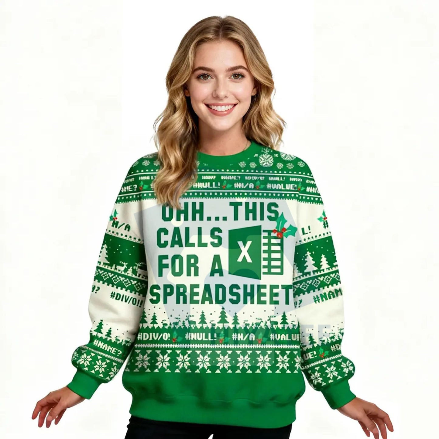 Geeksoutfit Geeky Ugly Christmas Sweater – Round Neck Long Sleeve Knitwear