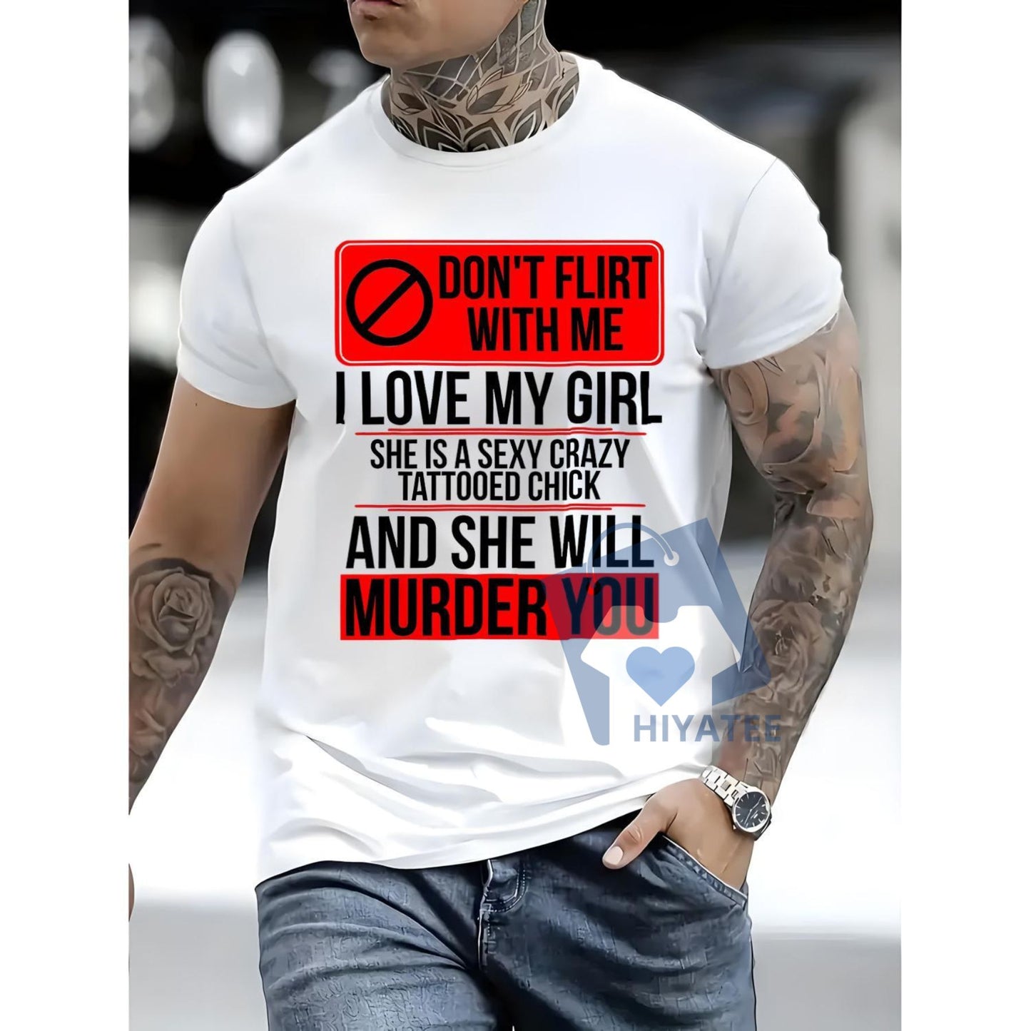 Tattooed Couple Matching T-Shirts – Fun Boyfriend & Girlfriend Graphic Tees for Stylish Pairs