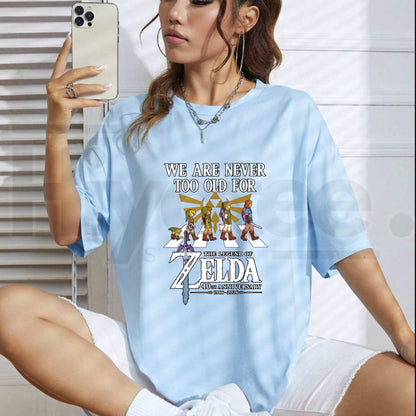 Never Too Old For The Legend of Zelda 40th Anniversary 1986-2026 T-Shirt